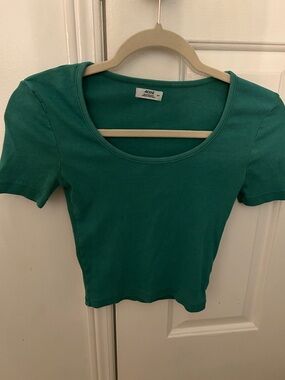 Ardene Teal Scoop Neck Short Sleeve Top